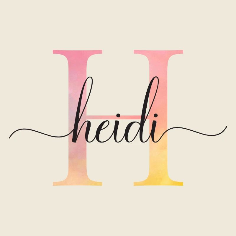 H | Monogramm | Name | Heidi |Watercolor