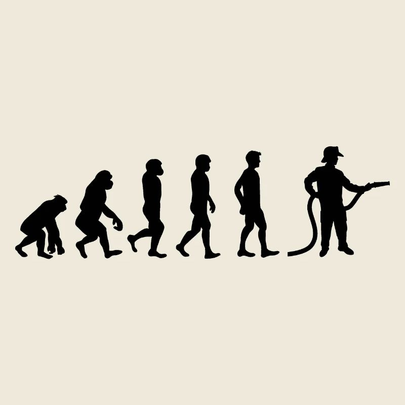 Evolution Feuerwehrmann schwarz