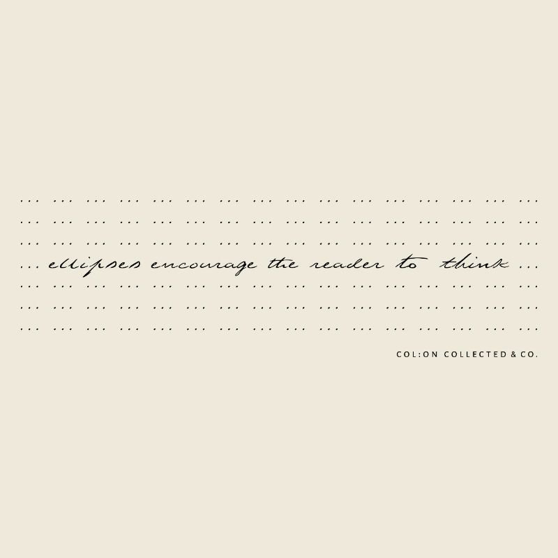 Ellipses, calligraphie moderne, humour minimaliste