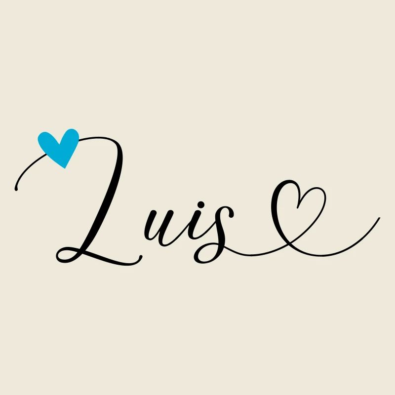 Luis Surname First name Calligraphy Heart