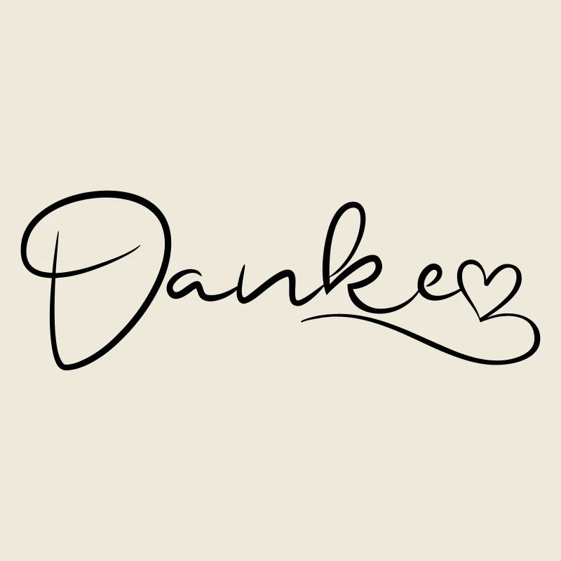 Danke Schrift mit Herz