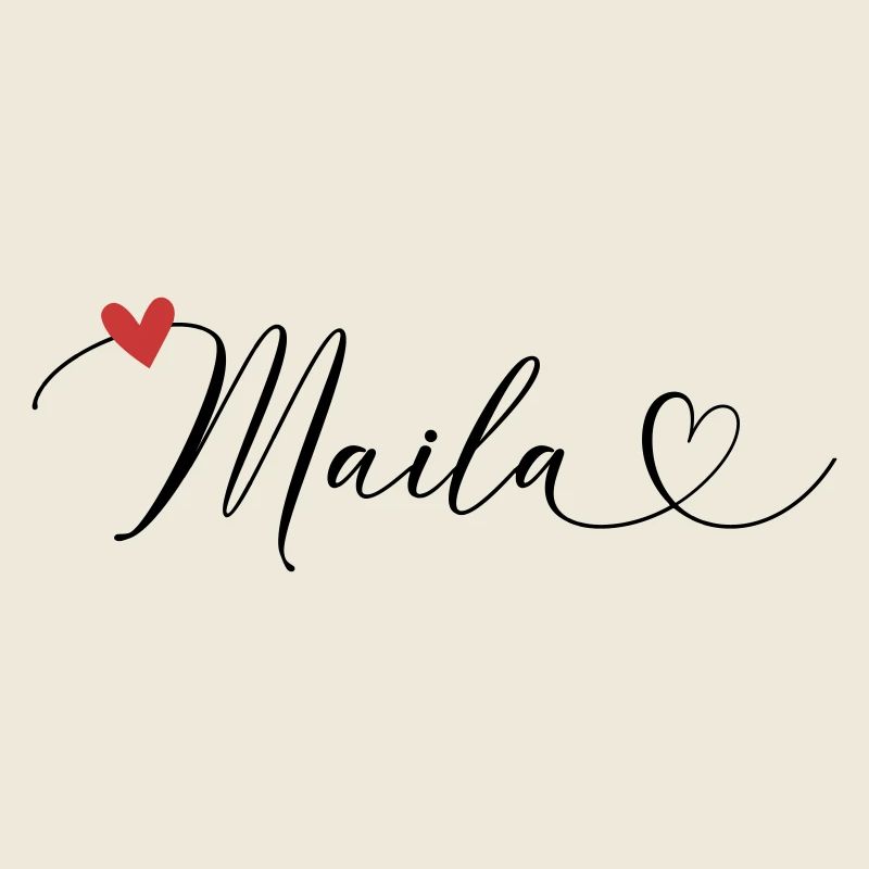 Maila Nom Prénom Calligraphie Coeur