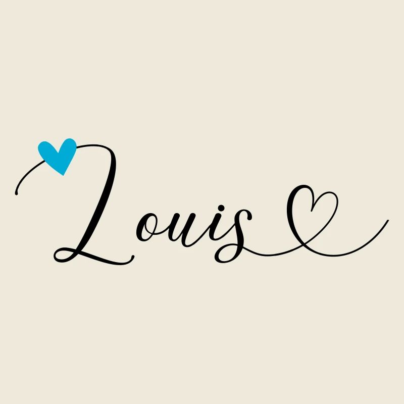 Louis Nom Prénom Calligraphie Coeur