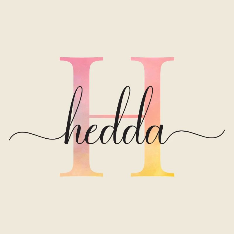 H | Monogramm | Name | Hedda |Watercolor