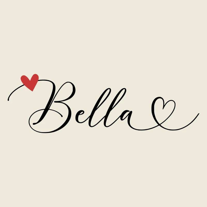 Bella Surname First name Calligraphy Heart