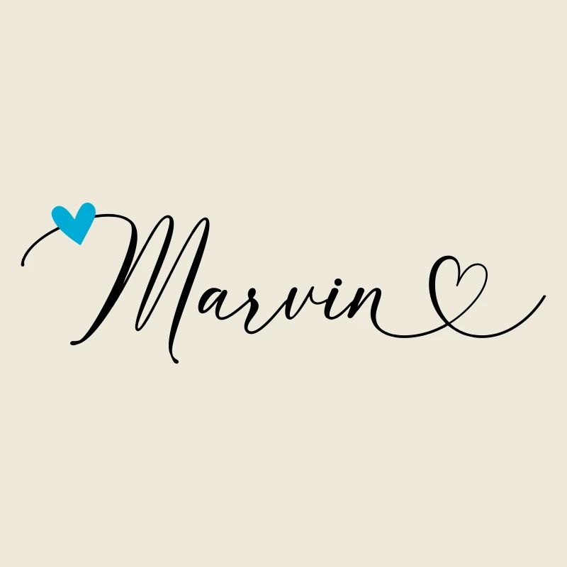 Marvin Last name First name Calligraphy heart