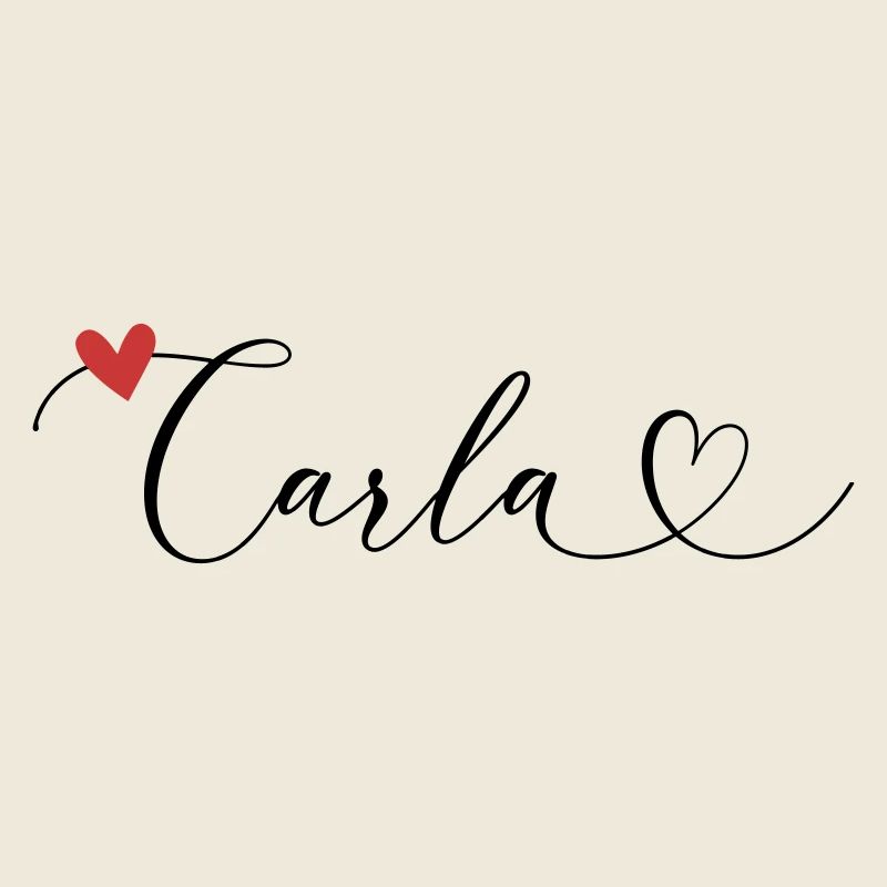 Carla Surname First name Calligraphy Heart
