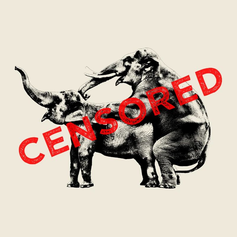Elephants at love / censored