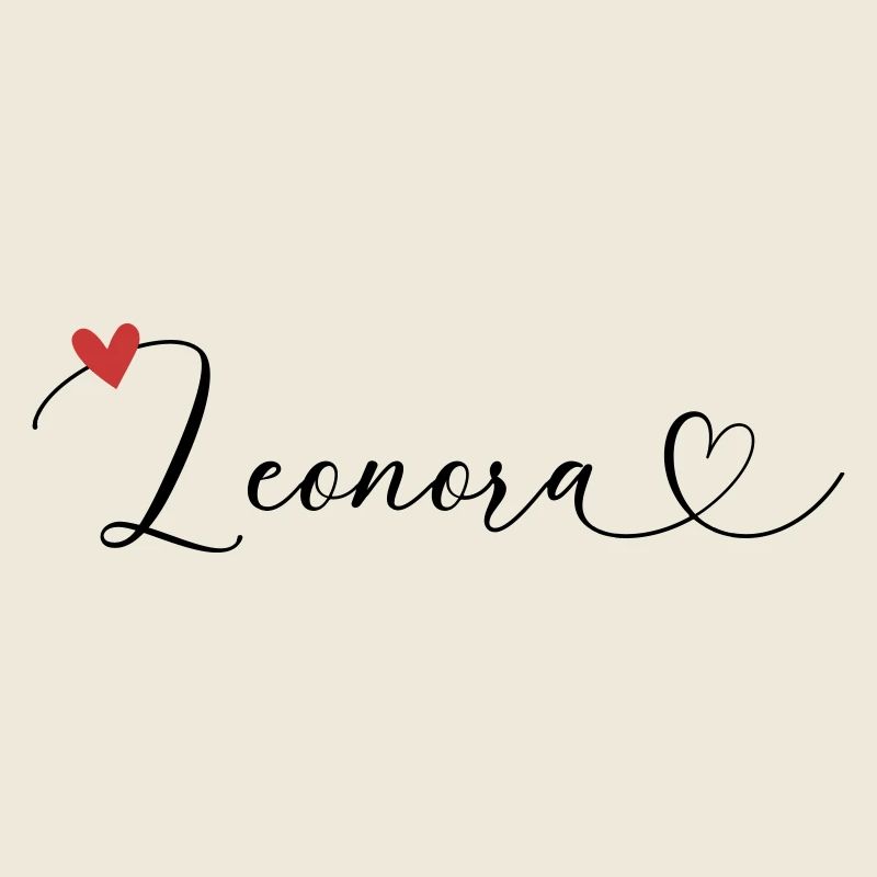 Leonora Nom Prénom Calligraphie coeur