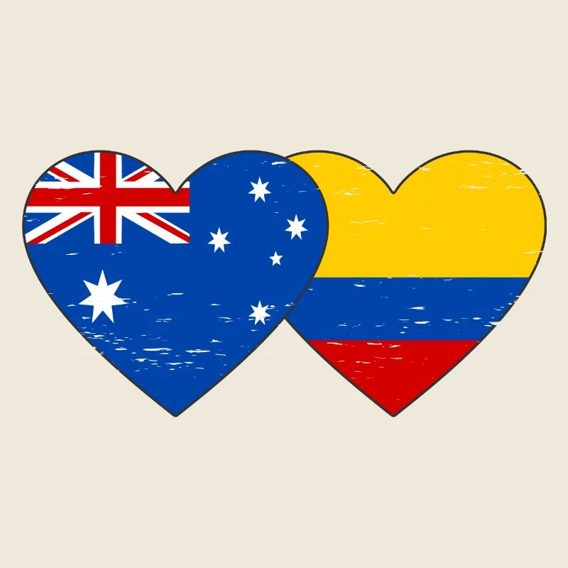 Australien Kolumbien Flagge Herz used