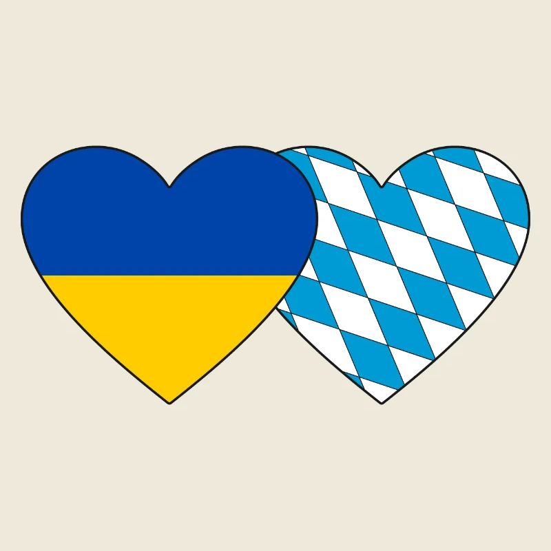 Ukraine Bayern Flagge Herz
