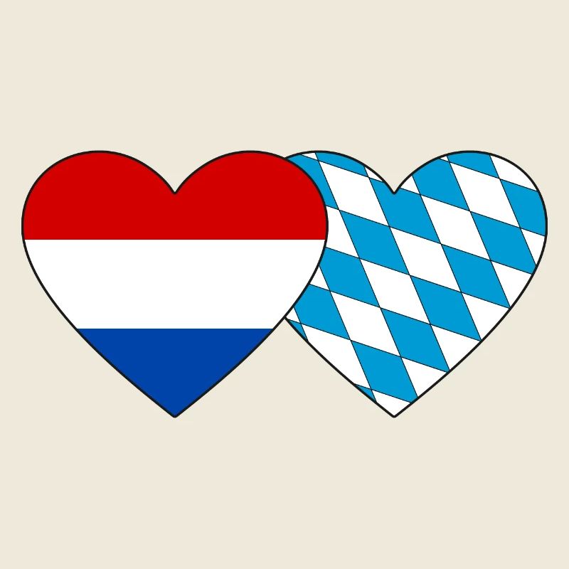 Holland Bayern Flagge Herz