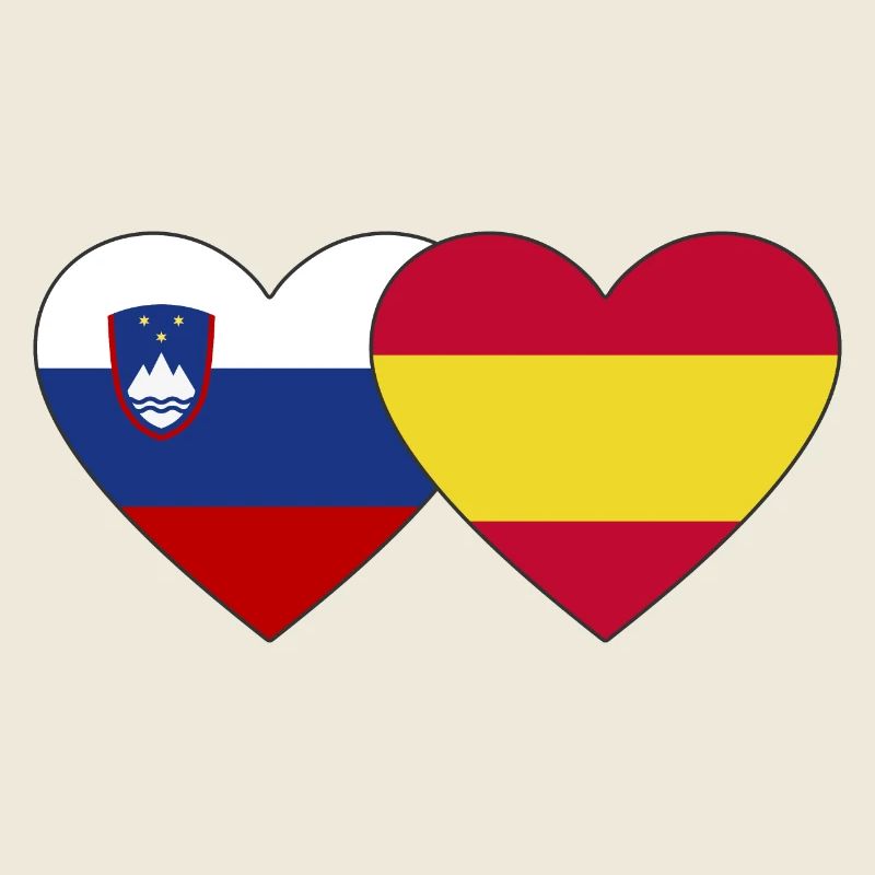 Slowenien Spanien Flagge Herz