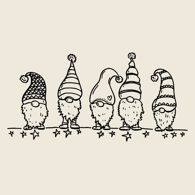5 petits lutins aux chapeaux pointus