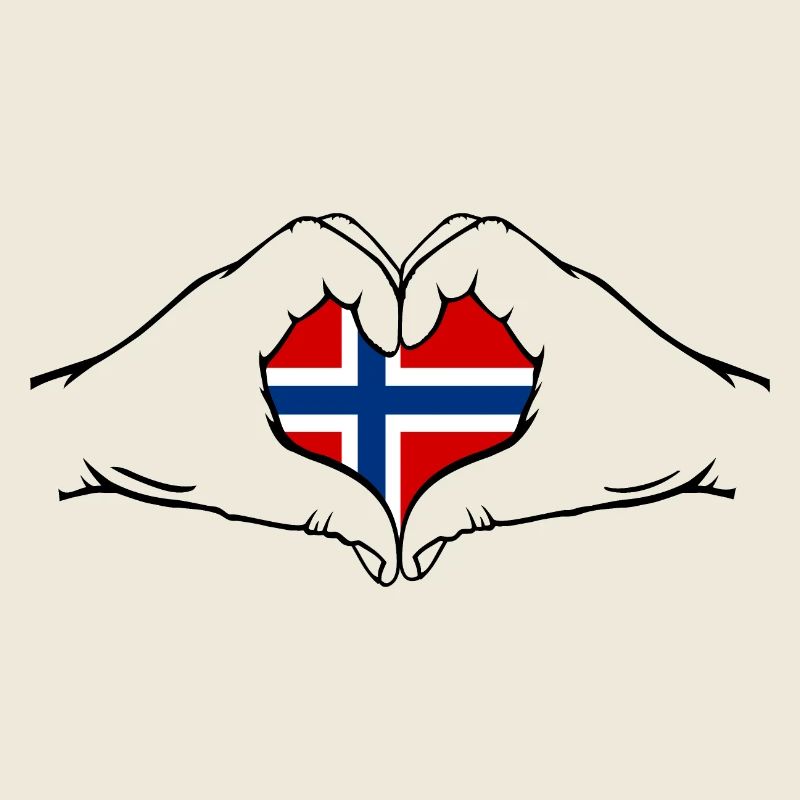 Norway Flag Hands Heart Shape