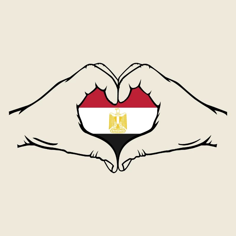 Drapeau de l’Égypte en forme de coeur
