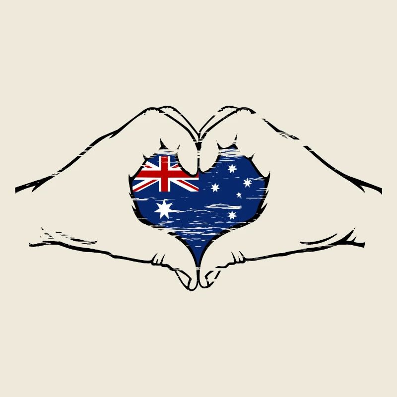 Australien Flagge Herzform used