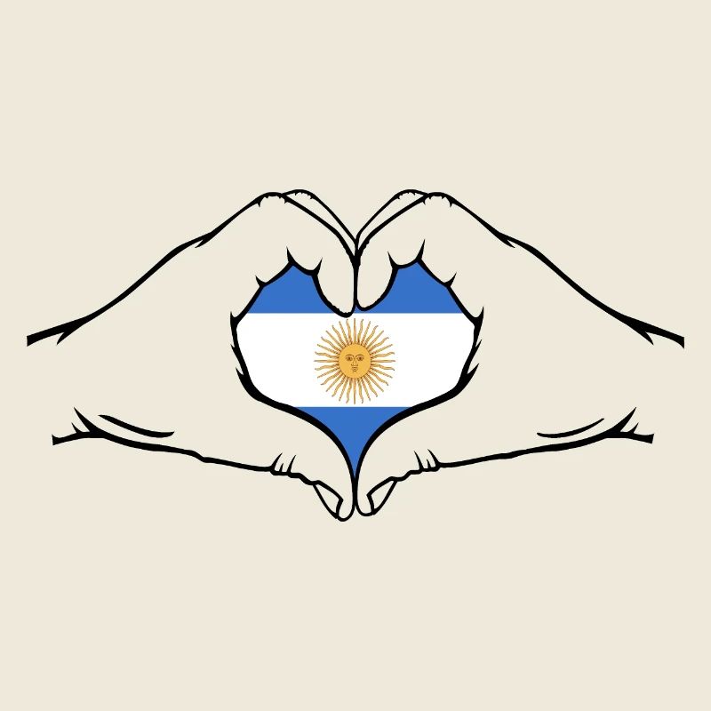 Argentinien Flagge Herzform
