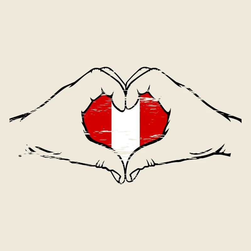 Drapeau du Pérou en forme de coeur utilisé