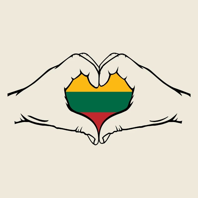 Drapeau de la Lituanie en forme de coeur
