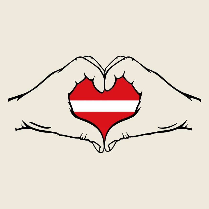 Latvia Flag Heart Shape