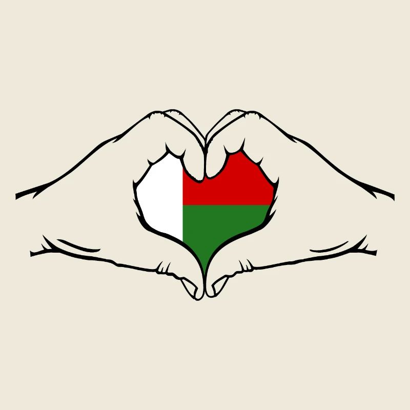 Drapeau de Madagascar en forme de coeur