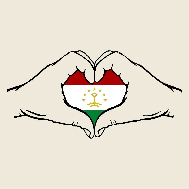 Drapeau du Tadjikistan en forme de coeur