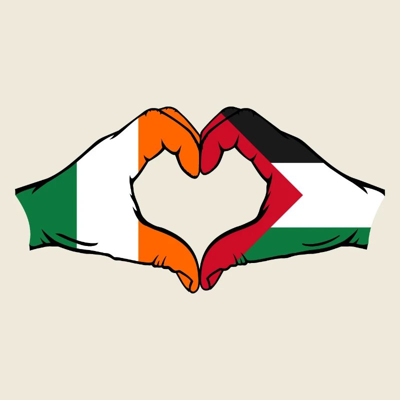 Irlande Palestine Forme de coeur avec les mains