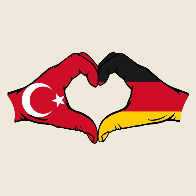 Turkey Germany Heart Shape with Hands