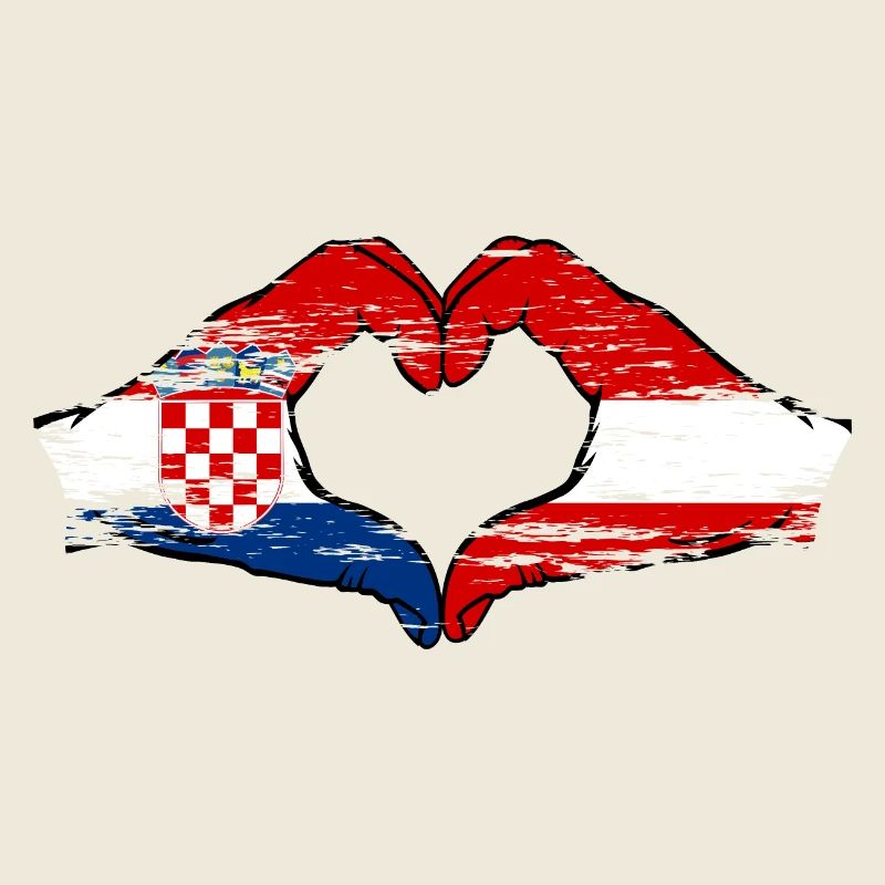 Croatie Autriche Forme de coeur avec les mains utilisées