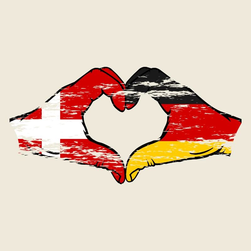 Dänemark Deutschland Herzform mit Hände used