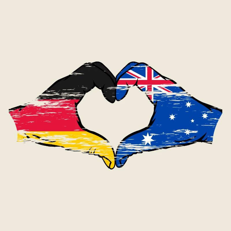 Deutschland Australien Flagge Herzform used