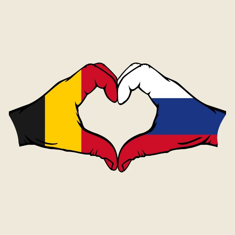 Belgique Russie mains forme de coeur
