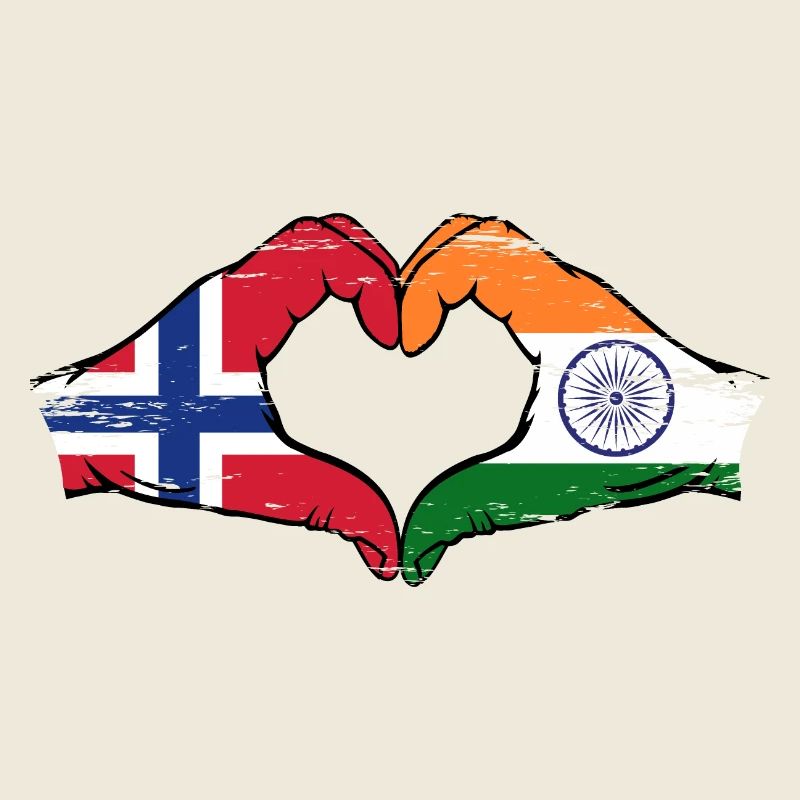 Norvège Inde mains forme de coeur utilisé