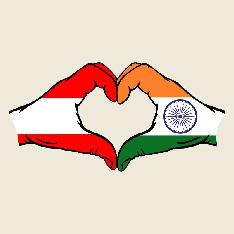 Autriche Inde mains forme de coeur