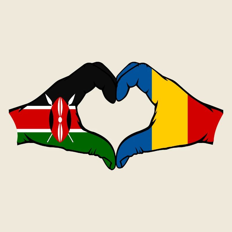 Kenya Roumanie mains en forme de coeur