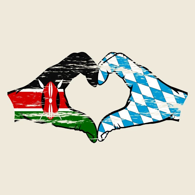 Kenya Bavière mains forme de coeur utilisé