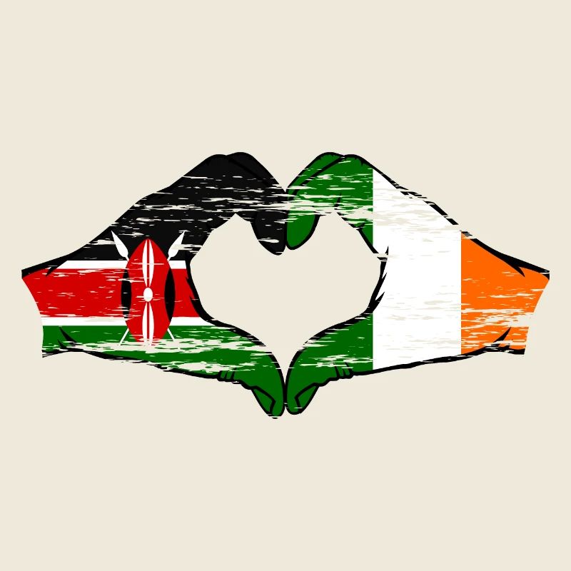 Kenya Irlande mains forme de coeur utilisé