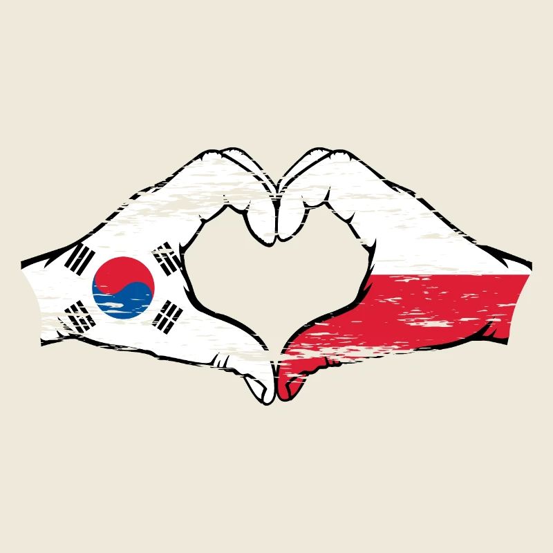 Corée du Sud Pologne Mains Coeur Forme Utilisé