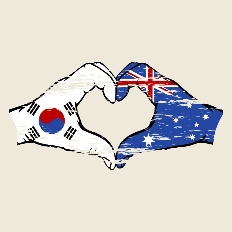 Südkorea Australien Hände Herzform used