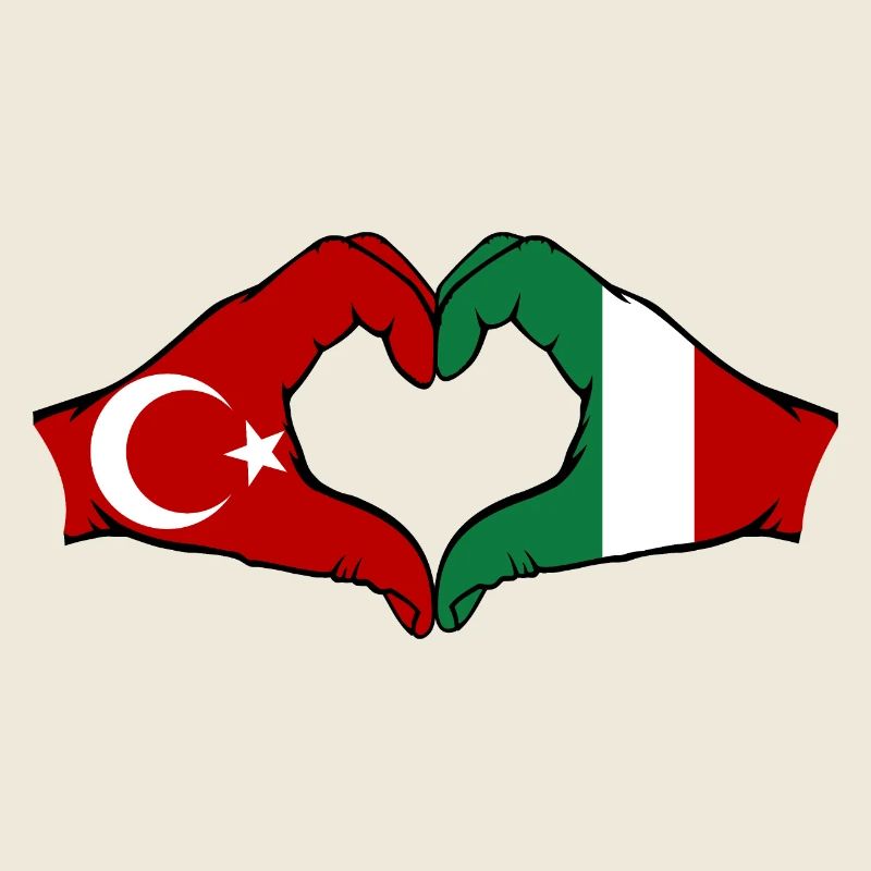 Turkey Italy Hands Heart Shape