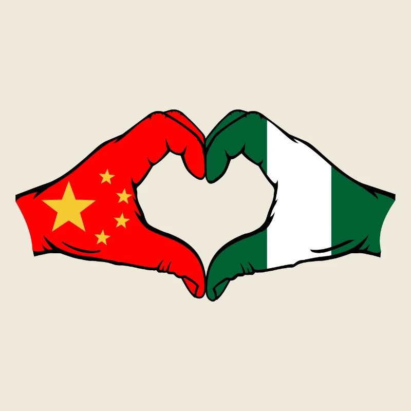 Chine Nigeria drapeau coeur forme