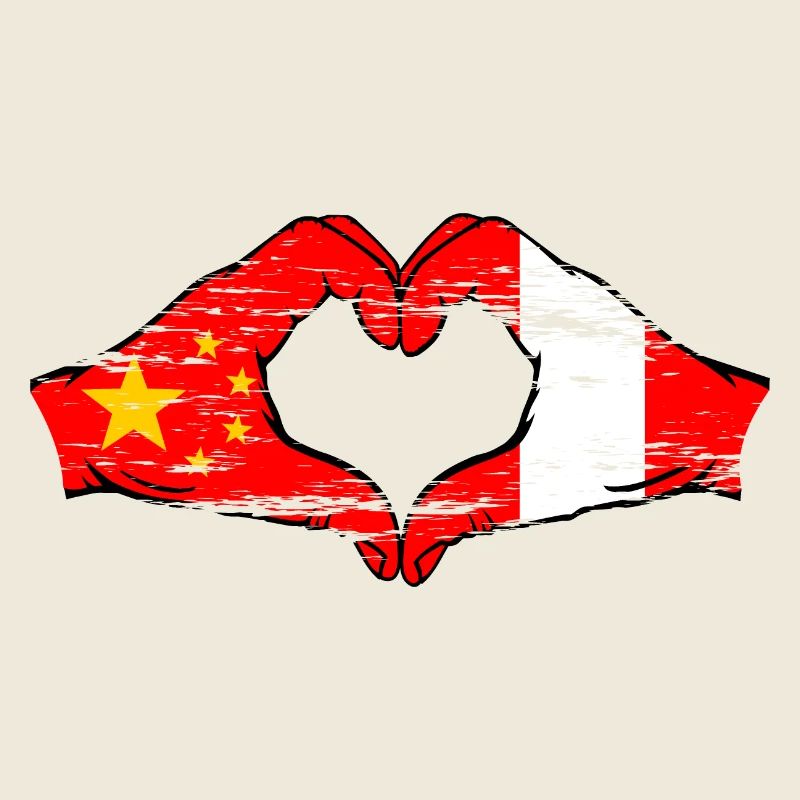 Chine Drapeau Pérou forme de coeur utilisé