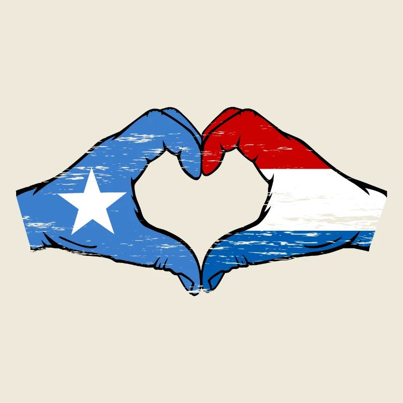 Somalia Holland flag hands heart shape used