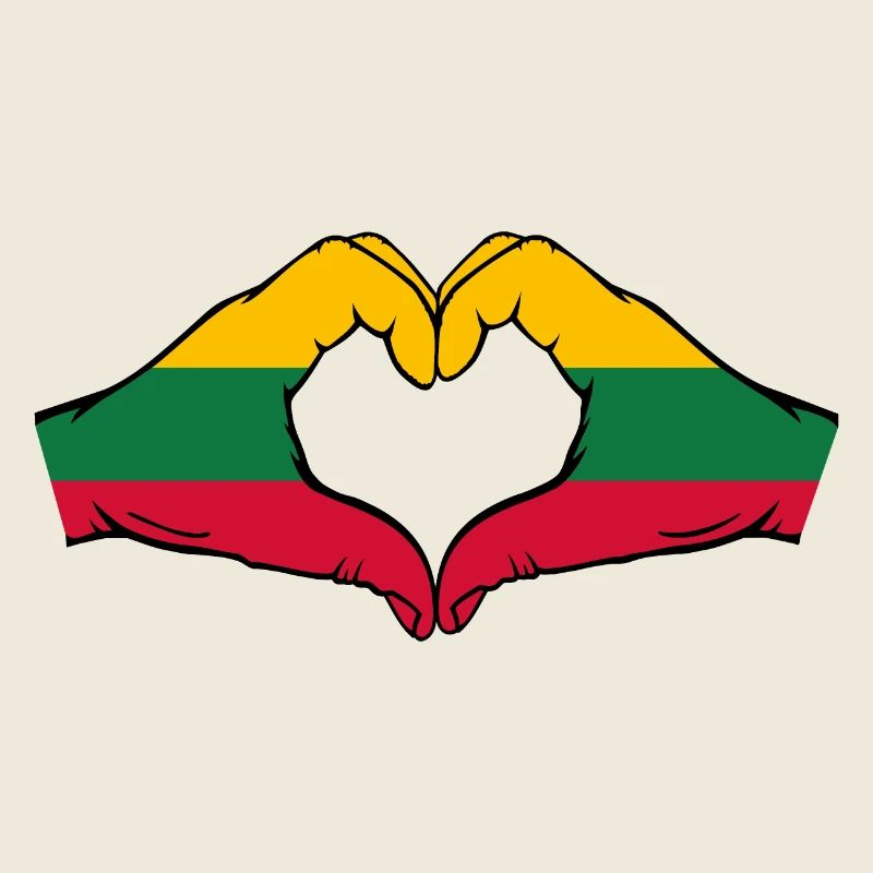 Litauen Flagge Hände Herzform