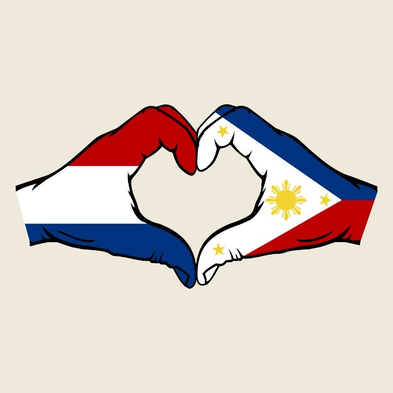 Holland Philippines Flag Hands Heart Shape