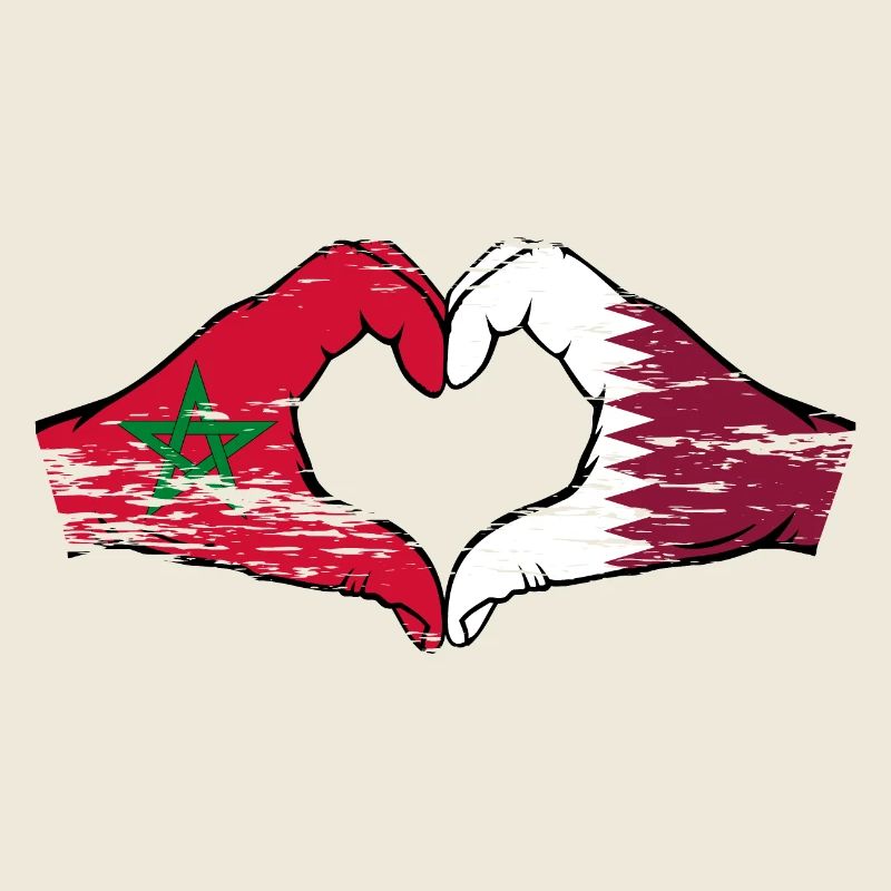 Aiguilles drapeau du Maroc Qatar forme de coeur utilisé