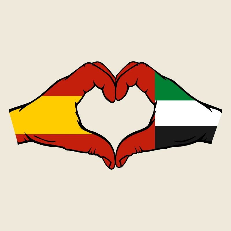 Espagne Émirats arabes unis Drapeau