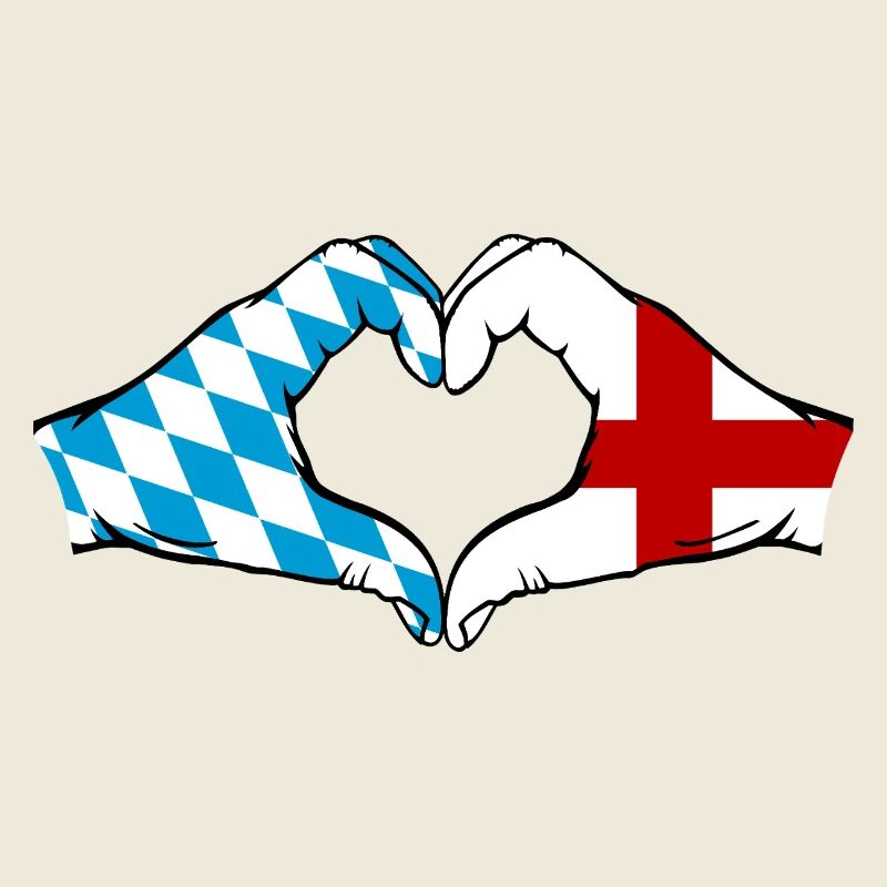 Bavière, Angleterre, Drapeau, Forme de coeur