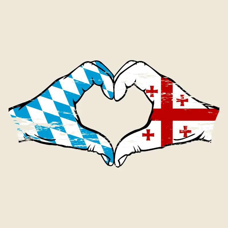 Bavière, Géorgie, drapeau, aiguilles, forme de coeur utilisé